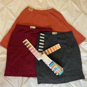 Hollister Burgundy,red yellow and grey Mini Skirts